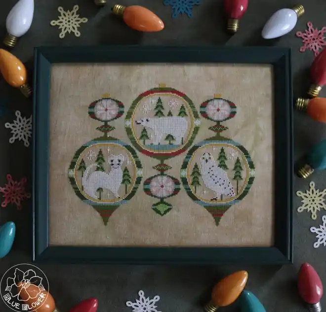 Original Snowy & Bright The Blue Flower Cross Stitch Pattern