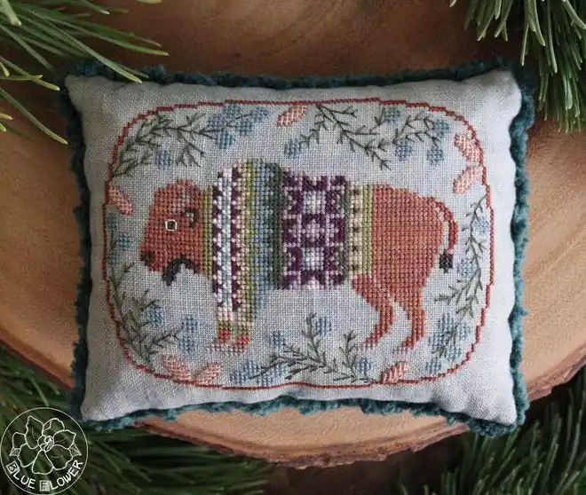 Same Day Shipping Holiday Card 2025 The Blue Flower Cross Stitch Pattern