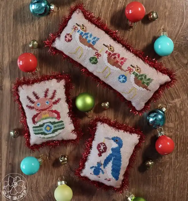 Holiday Sale Merry Menagerie 2024 The Blue Flower Cross Stitch Pattern