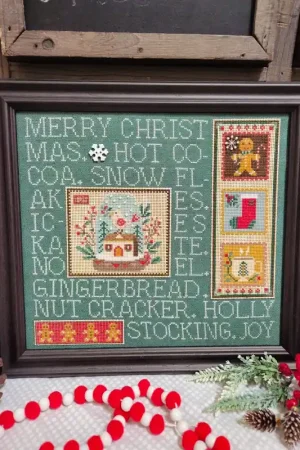 Sale Mixed Media Needleart: Retro Christmas by Quaint Rose Cross Stitch Pattern