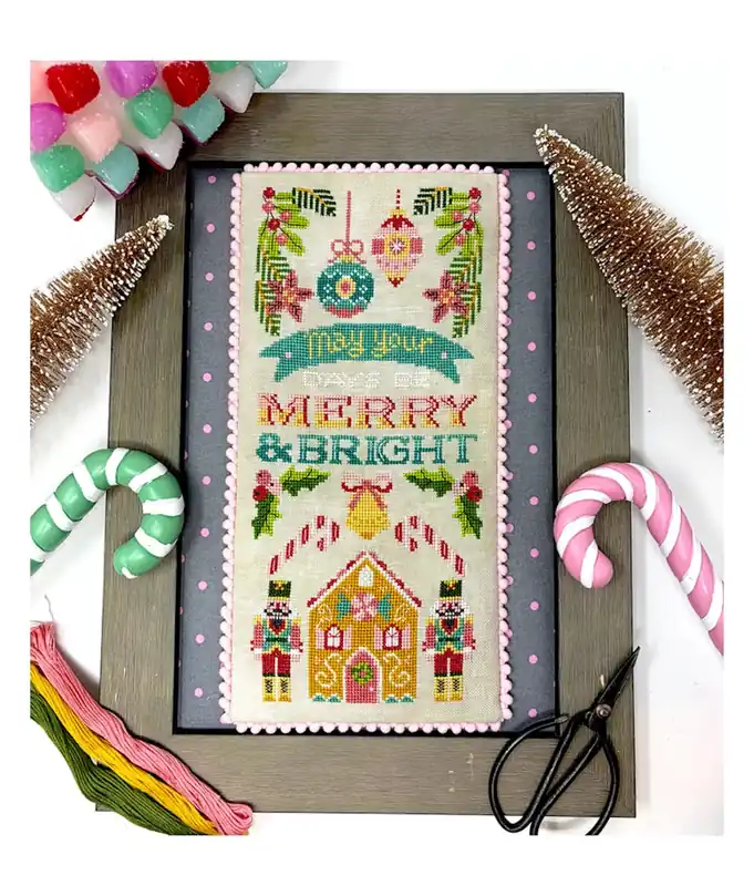 Tiny Modernist BRIGHT BELL PULL Cross Stitch Pattern Top Pick