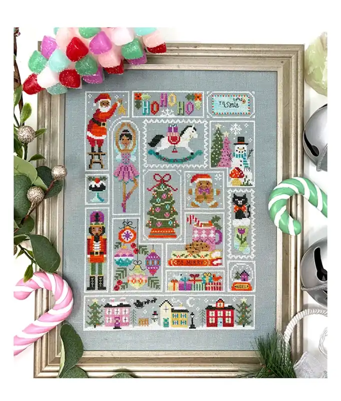 Weekend Sale Tiny Modernist HO HO HOLIDAY Cross Stitch Pattern