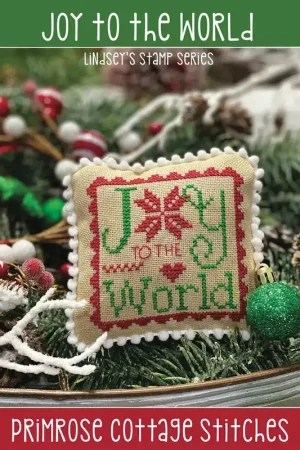 No Minimum Order Joy to the World Lindsay's Stamp Series Primrose Cottage Cross Stitch Pattern