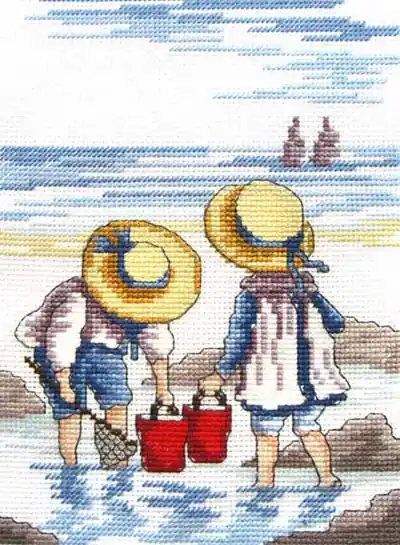 Rock Pooling All Our Yesterdays Cross Stitch Kit by Faye Whittaker Same Day Shipping