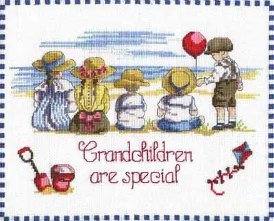 Worldwide Shipping Grandchildren are Special All Our Yesterdays Cross Stitch Kit by Faye Whittaker