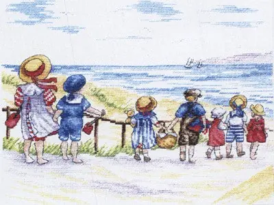 To the Beach We Go All Our Yesterdays Cross Stitch Kit by Faye Whittaker Budget