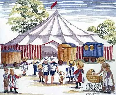 Money Back Guarantee The Circus Comes to Town All Our Yesterdays Cross Stitch Kit by Faye Whittaker