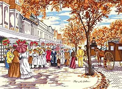 Luxury Autumn on Lord Street All Our Yesterdays Cross Stitch Kit by Faye Whittaker