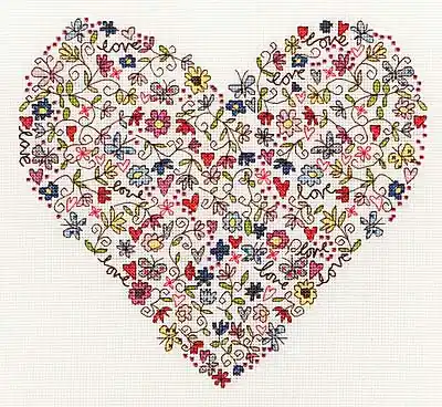 Place Order Love Heart Cross Stitch Kit By Bothy Threads