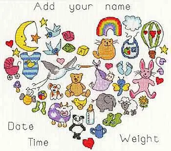 Price Cut Baby Heart Cross Stitch Kit By Bothy Threads