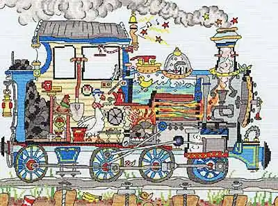 Get Yours Cut Thru Steam Train Cross Stitch Kit By Bothy Threads