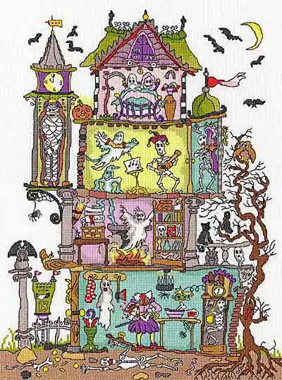 Special Discount Cut Thru Haunted House Cross Stitch Kit By Bothy Threads