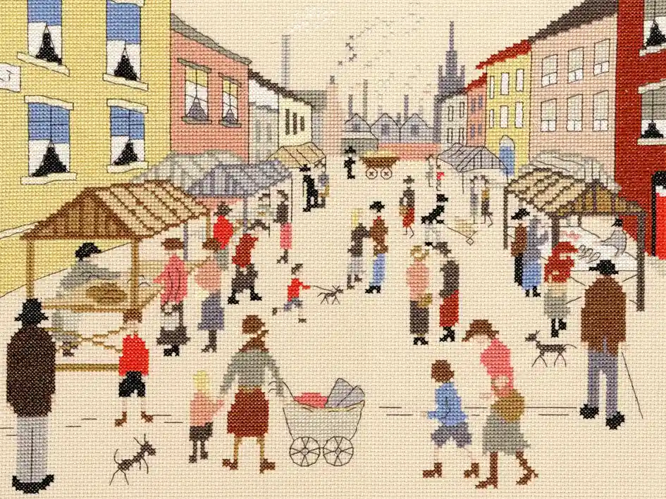 Friday Market Lowry Cross Stitch Kit By Bothy Threads Exclusive