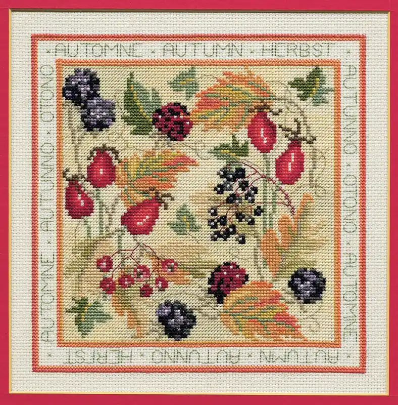 Free Shipping Autumn Cross Stitch Kit by Derwentwater Designs