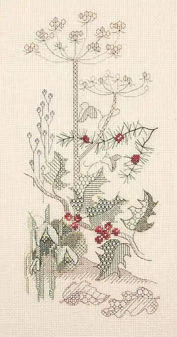 Top Rated Winter Blackwork Blackwork Kit by Derwentwater Designs