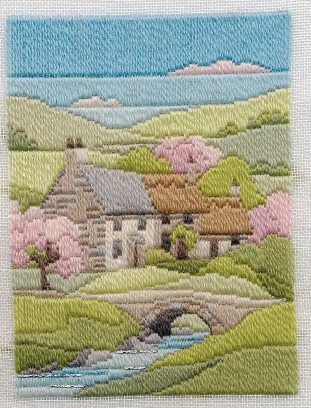 Spring Cottage Long Stitch Kit by Derwentwater Designs Handmade