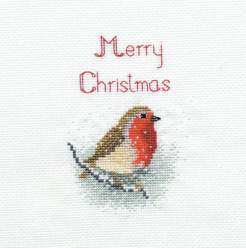 Buy Direct Snow Robin Cross Stitch Christmas Card Kit by Derwentwater Designs