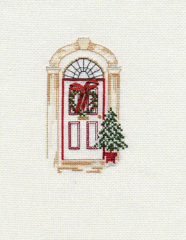 Christmas Door Cross Stitch Christmas Card Kit by Derwentwater Designs Original