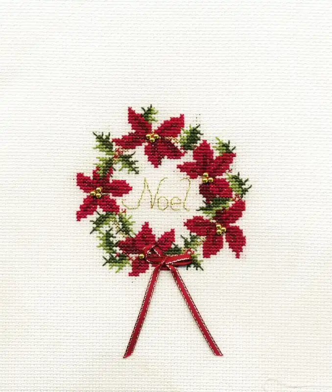 Wreath Cross Stitch Christmas Card Kit by Derwentwater Designs Exclusive