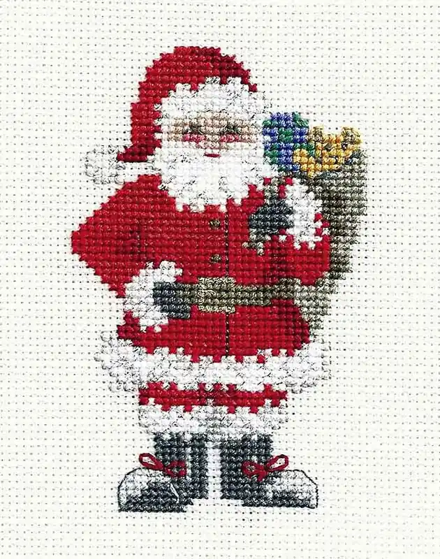 Affordable Santa's Sack Cross Stitch Christmas Card Kit by Derwentwater Designs