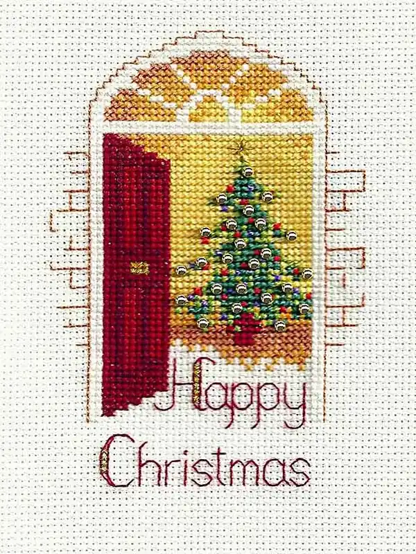 Warm Welcome Cross Stitch Christmas Card Kit by Derwentwater Designs Budget