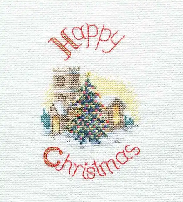 Midnight Mass Cross Stitch Christmas Card Kit by Derwentwater Designs Luxury