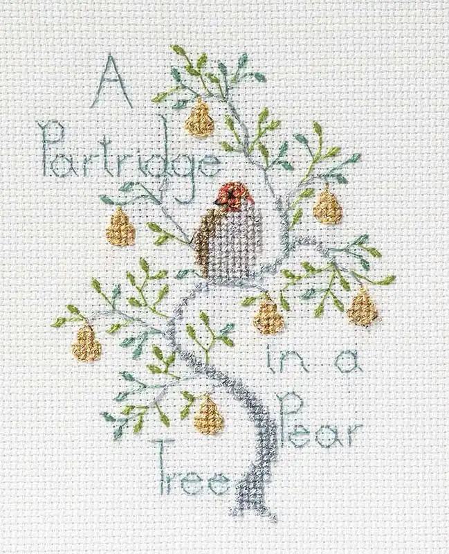 Partridge in a Pear Tree Cross Stitch Christmas Card Kit by Derwentwater Designs Budget