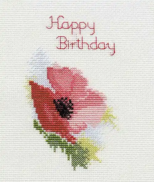 Poppy Cross Stitch Card Kit by Derwentwater Designs Factory Price