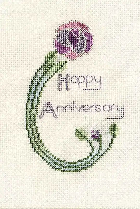 Reduced Price Mackintosh Rose Cross Stitch Card Kit by Derwentwater Designs