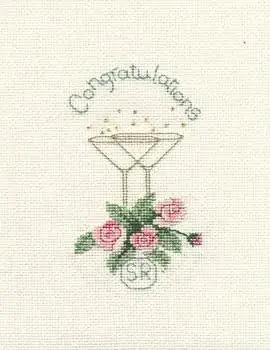 Hassle-Free Returns Roses and Champagne Cross Stitch Card Kit by Derwentwater Designs