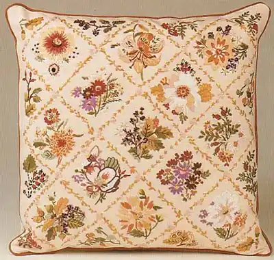 Editor’s Pick Autumn Trellis Embroidery Cushion Front Kit by Design Perfection