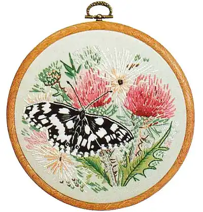 Marbled White Butterfly Embroidery Kit by Design Perfection Sale