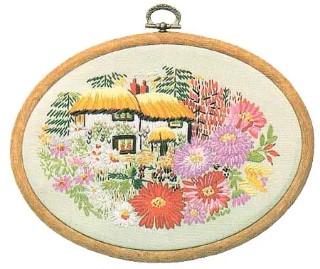 Price Cut Aster Cottage Embroidery Kit by Design Perfection