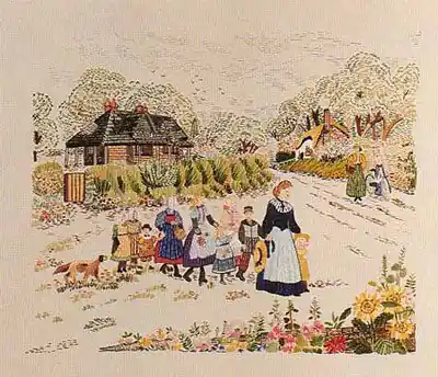 Victorian School Outing Embroidery Kit by Design Perfection Clearance