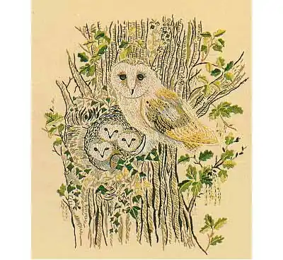 One Day Deal Barn Owls Embroidery Kit by Design Perfection