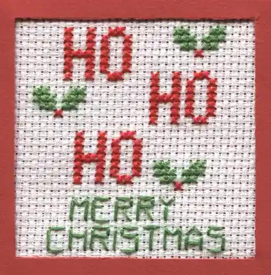 Direct From Manufacturer Ho Ho Ho Cross Stitch Christmas Card Kit by September Cottage Crafts