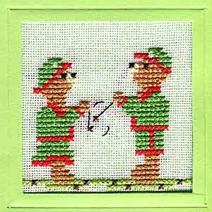 Playing Conkers Cross Stitch Card Kit by September Cottage Crafts Best Price