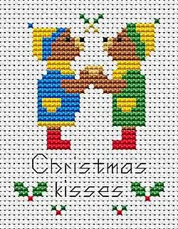 New Arrival Christmas Kisses Cross Stitch Christmas Card Kit by September Cottage Crafts