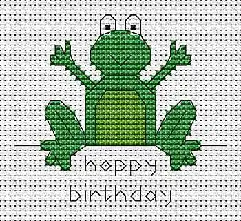 No Minimum Order Hoppy Birthday Cross Stitch Card Kit by September Cottage Crafts