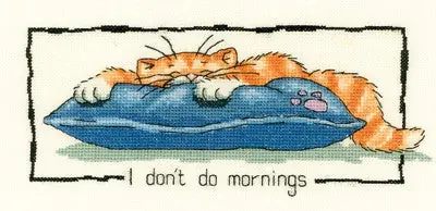 Secure Checkout I Don't Do Mornings Cross Stitch Kit by Heritage Crafts