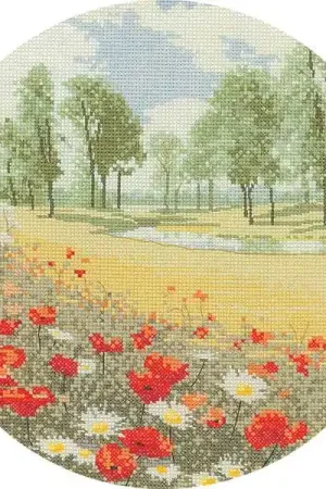 Place Order Summer Meadow Cross Stitch Kit by Heritage Crafts