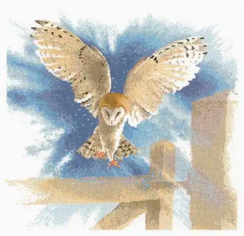 Owl in Flight Cross Stitch Kit by Heritage Crafts Place Order