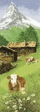 Price Drop Alpine Meadow Cross Stitch Kit by Heritage Crafts