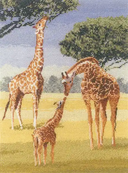 Handmade Giraffes Cross Stitch Kit by Heritage Crafts