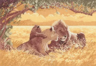 Lions Cross Stitch Kit by Heritage Crafts Instant Buy