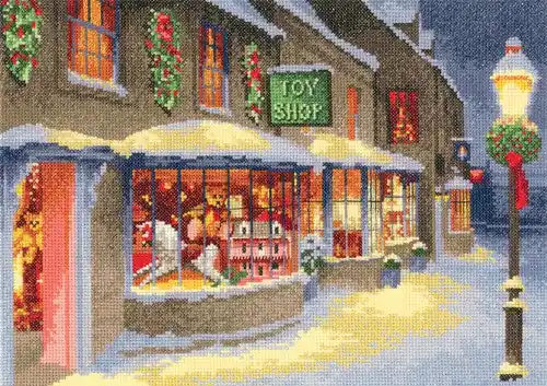One Day Deal Christmas Toy Shop Cross Stitch Kit by Heritage Crafts