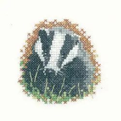 Badger Cross Stitch Kit by Heritage Crafts Today Only