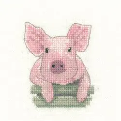 Pig Cross Stitch Kit by Heritage Crafts Hot Deal