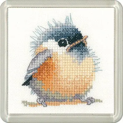 Limited Offer Chickadee Cross Stitch Coaster Kit by Heritage Crafts