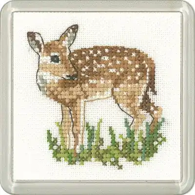 Exclusive Fawn Cross Stitch Coaster Kit by Heritage Crafts
